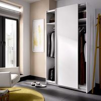 armario slide 2 puertas correderas blanco 200x120x58 cm