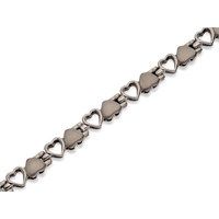 titanium heart link magnetic bracelet - 725in - j1566