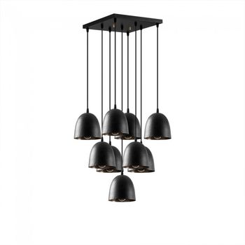 Lámpara de techo asney 16 negro (9 luces)