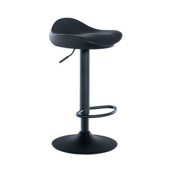 Taburete de bar regulable y giratorio en Simil cuero Negro