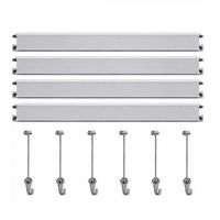 colgar cuadros sin agujeros pack 6 metros eurohang guias aluminio plata mate 150 cm cable acero ganchos tornillo plus clips tapas tornillos