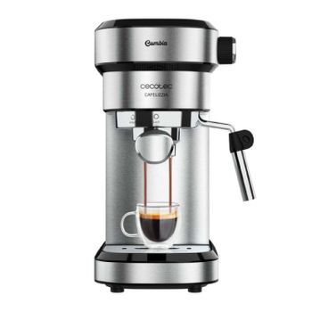 Cecotec Cafetera Express con Doble Salida Cafelizzia Steel. 1350W, Brazo Portafiltro con Dos filtros, Vaporizador Orientable