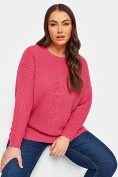 Yours Jersey Liso De Punto Rosa , Mujer Curvy Y Tallas Grandes, Yours
