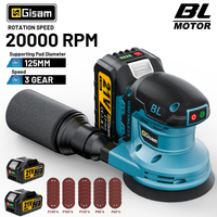 lijadora orbital electrica sin escobillas gisam de 125 mm 3 velocidades herramienta electrica para pulir y lijar madera compatible con bateria makita de 18 v