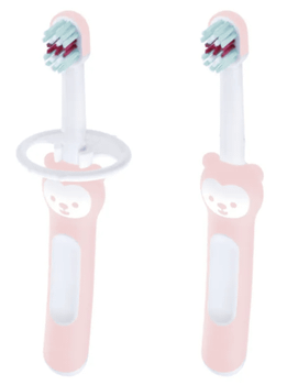 MAM Set Cepillo Primeros Dientes +6m Rosa 2 uds