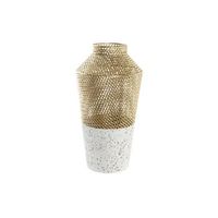 jarron metal 255x255x485 rugoso dorado