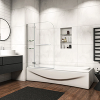 mampara de banera giratoria 2 repisas  toallero 40cm 110x140cm aica