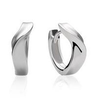 pendientes bisagra parcialmente esmerilados plata 925 rodiado