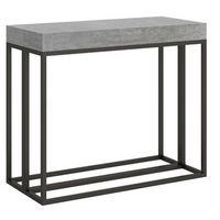 consola extensible evitra gris hormigon con patas de metal antracita 8 plazas de 40 a 196 cm