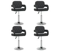 vidaxl sillas de comedor giratorias 4 unidades cuero sintetico negro