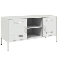 mueble de tv de acero blanco 1005x39x505 cm vidaxl
