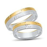 alianzas 18 quilates oro amarillo-blanco con diamante