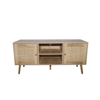 Aparador Con Puertas Efecto Mimbre Y 2 Nichos De 120 Cm Cange