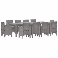 conjunto de comedor de jardin 11 uds gris claro polipropileno vidaxl