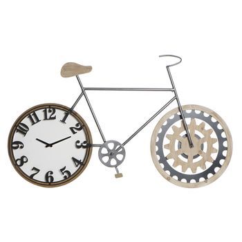 Reloj Pared Metal Mdf 108x6,4x63,5 Bicicleta Negro