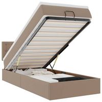 estructura cama otomana colchon cuero sintetico capuchino vidaxl