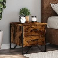 mesitas de noche 2 uds - dormitorio - madera de ingenieria - roble ahumado 40x41x40cm