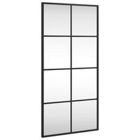 espejo de pared rectangular de hierro negro 40x80 cm vidaxl