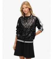 superdry para mujer w5011968a chaqueta suikajan de lentejuelas negro xl casual poliester
