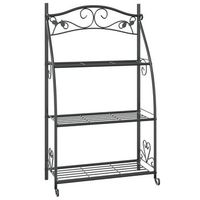 estanteria para flores acero negro 56x30x96 cm vidaxl