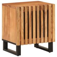 pack 2 uds mesitas de noche  mesilla de noche madera maciza de acacia 40x34x46 cm