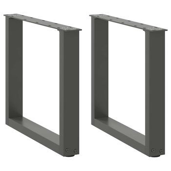 Patas Para Mesa De Centro En Forma De U (2 Unidades), Antracita, 50 X (42-43) Cm, Acero Vidaxl