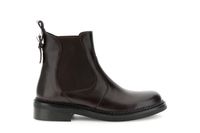 botines de piel con elastico lateral dark brown 38