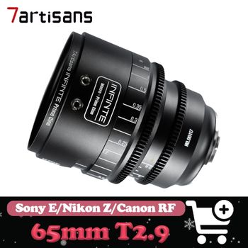 Lente de Cine 7artisans Full Frame 65mm T2.9 MF Teleobjetivo Prime 2X Macro Compatible con Sony E Nikon Z Canon R