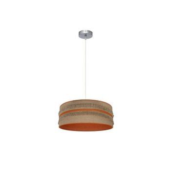 Colgante Natalia 1xe27 Niquel/saco-naranja Regx40x40 Cm