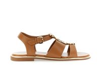 sandalias de piel con hebilla y triple complemento tan