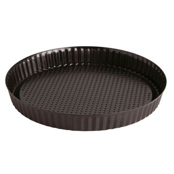 Molde tarta plano acero negro 25x3 cm