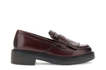 mocasines de piel con flecos bordeaux 37