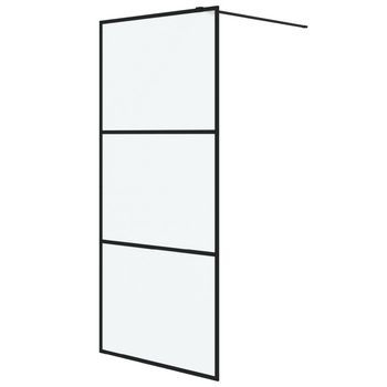 Mampara De Ducha Vidrio Esg Esmerilado Negro 90x195 Cm Vidaxl