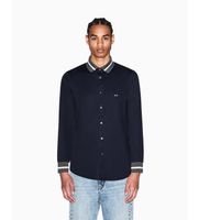 ax armani exchange para hombre xm002267af22640ub101 camisa block marino xs casual algodon manga larga