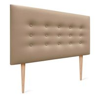dhome cabecero de polipiel con 3 hileras de botones y patas cabezal tapizado cama lujo marron claro 90cm