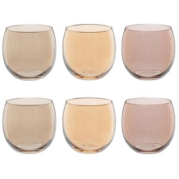 Juego de 6 vasos de vidrio multicolor