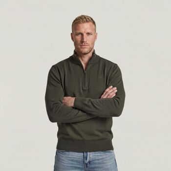 G-Star Raw Jersey D30783-E813 CORE REFINED HALF ZIP-H020 BLACK OLIVE para hombre
