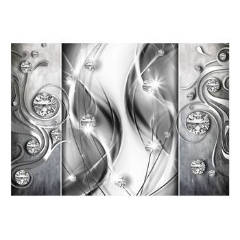 Papel Pintado 3d - Diamonds In Silver (150x105 Cm)