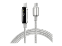 cable usb - baseus vipow tipo-c a tipo-c 100 cm 100w con pantalla de nivel bateria ultrarresistente carga rapida galaxy natural titanium