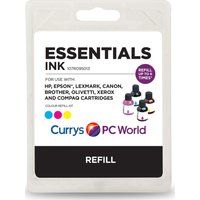 essentials universal cyan magenta  yellow ink refill kit cyan