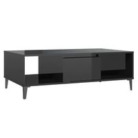 mesa de centro madera contrachapada negro brillo 1035x60x35cm