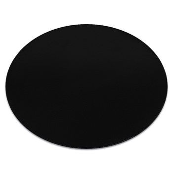 Alfombra De Lavado Moderna Lindo Circulo Negro, Antideslizante, Peluda Circulo 200 Cm