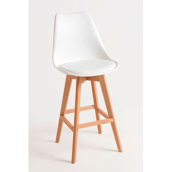 Pack 2 Taburetes Synk De Polipiel 112*49*43 Cm - Blanco