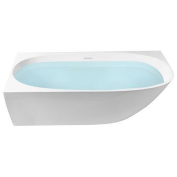 Bañera Esquinera Derecha Moderna 170 X 80 Cm Acabado Acrílico Brillante Blanco Parnaiba