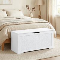 baul de almacenaje de melamina ratan homcom 80x40x45 cm-blanco