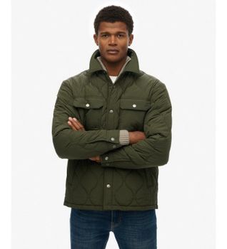 Superdry para hombre. M5012212A Chaqueta Surplus Liner verde (XL), Casual, Sostenible, Nylon reciclado