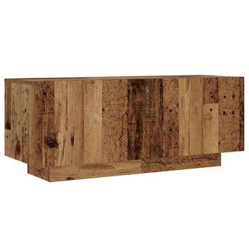Mesita De Noche | Mesilla De Noche Madera Contrachapada Madera Vieja 100x35x40 Cm