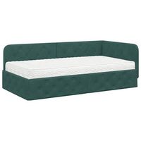 cama individual  cama para adulto  estructura de cama en esquina verde oscuro 90 x 200 cm