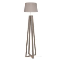 lampara de pie cuadrupedo madera taupe metal pantalla taupe