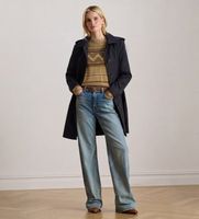 lauren ralph lauren para mujer 297967121005 abrigo escoces de mezcla de algodon marino xs casual